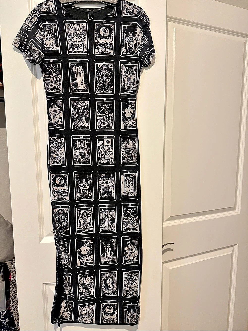 Forever 21 Tarot Card Print Mesh Midi Dress Maxi Dress Size M